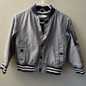 H&M Boys Chambray Baseball Bomber Jacket